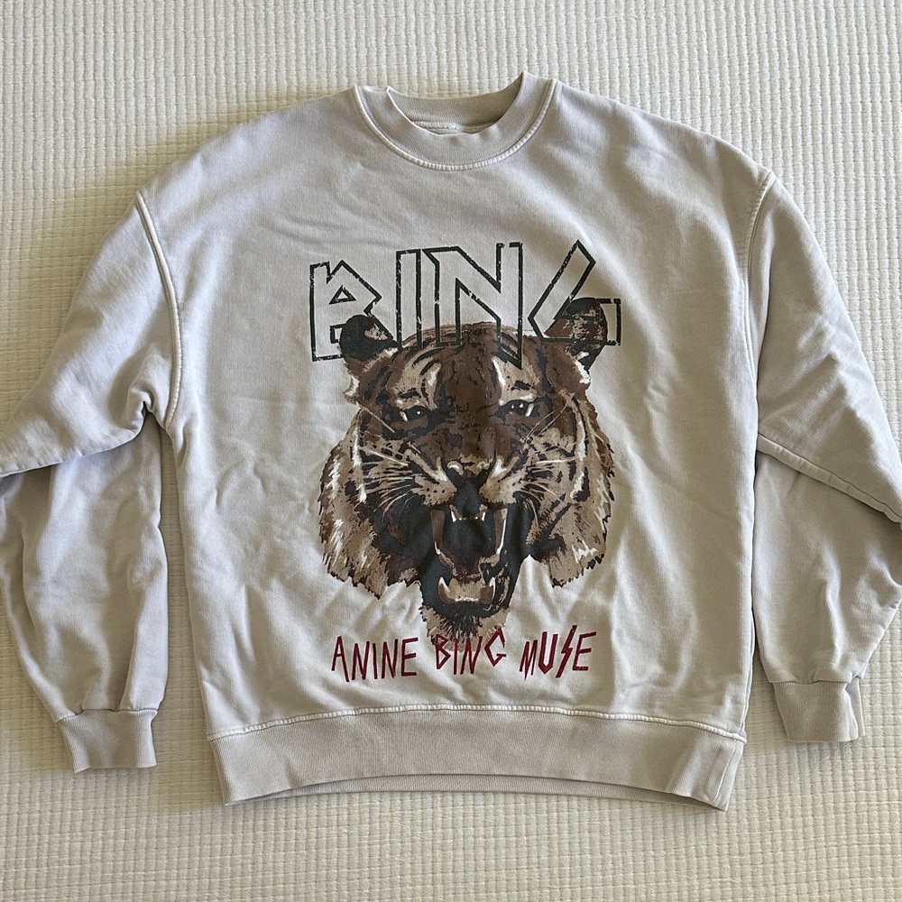 Anine Bing Tiger Organic Cotton Graphic Sweatshirt - Small
